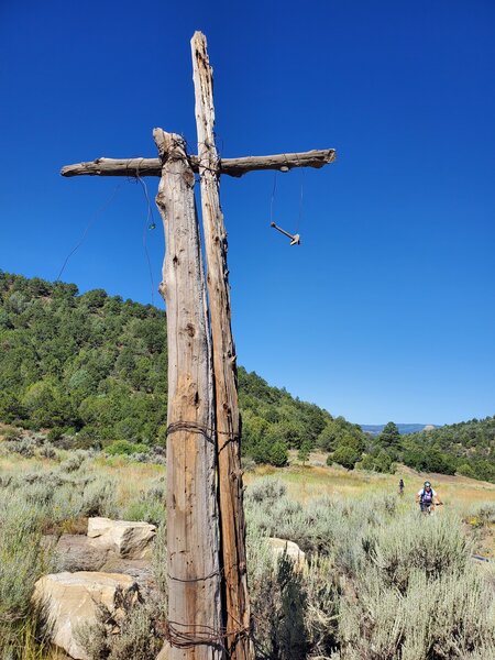 One of the remaining telegraph poles that gives this trail its name.