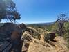 Viewpoint towards the southwest with big boulders and shade.