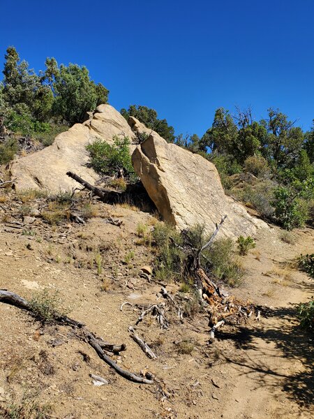 Big sandstone slabs along Sidewinder.