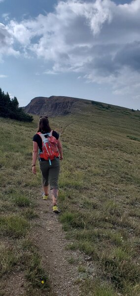 Walking on the ridge.