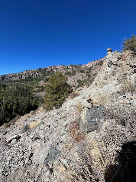 Look for the cairn when the trail turns to rock.