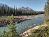 Beautiful turquoise Snake Indian River below.  Rajah, 9,901 ft., the double peaked mountain in the center is quite photogenic on this perfect mid September morning.