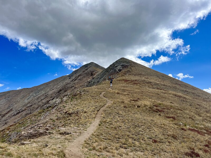 Heading up Gothic Mountain's north ridge.