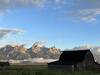 Iconic view of the barn with the Teton peaks in the background.