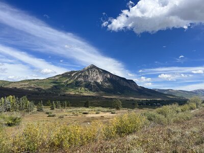 The view of Mt. Crested Butte from the trail.