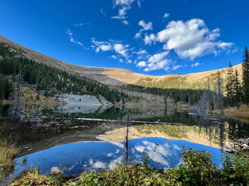 The beautiful reflection on Boulder Lake.