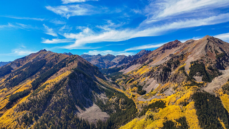 Drone view of Cathedral Lake Trail.