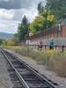 Animas River trail is close to the train tracks here.