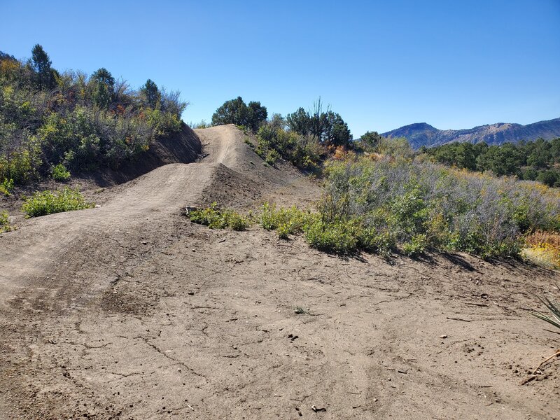 Large woop-de-doos near the top of the Meadow Intermediate Downhill Trail.