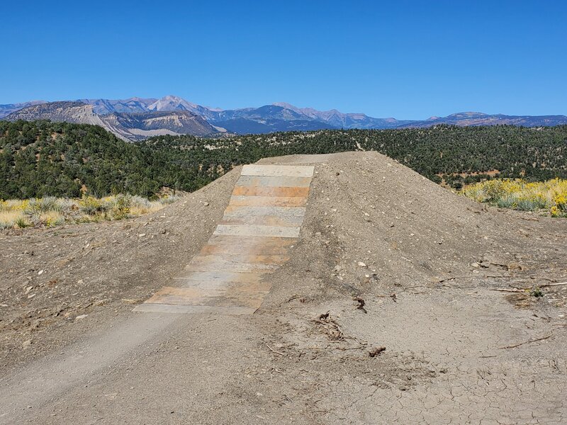 Typical jump with the La Platas in the far distance.