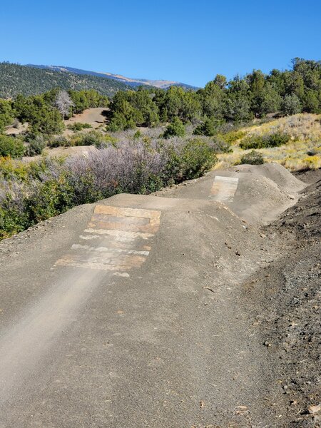 Series of jumps and tabletops for the bikers.