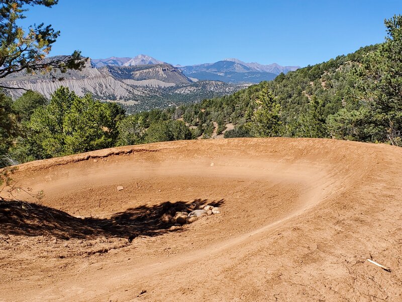 Big sweeping turn on Intermediate Downhill.