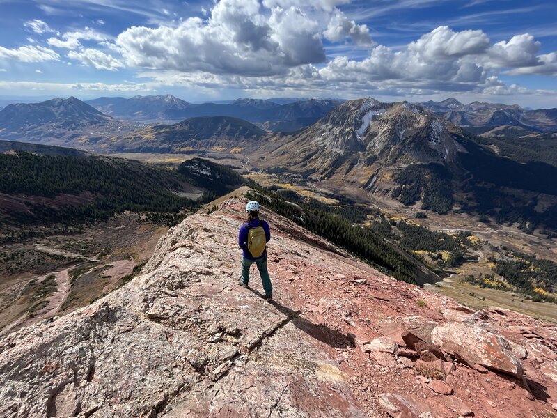 Admiring the south-facing view from the Summit Ridge.