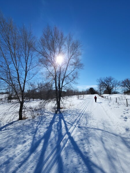 Winter hiking on the Lone Rock Loop Trail.