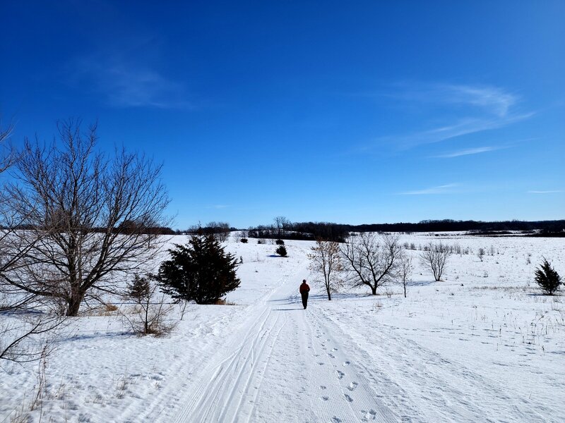 Winter hiking on the Lone Rock Loop Trail.