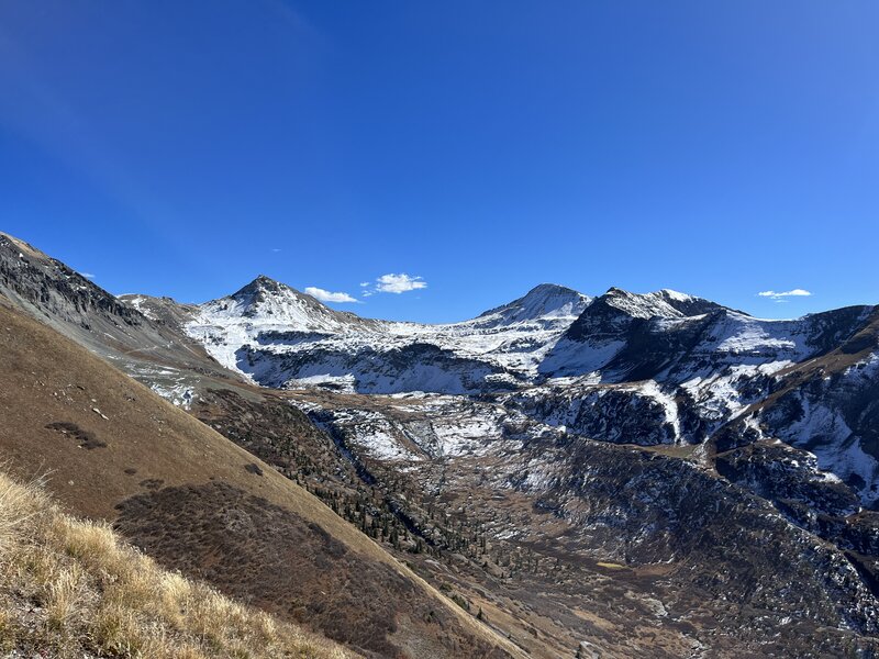 Heading up the switchbacks towards Ajax Peak Summit.