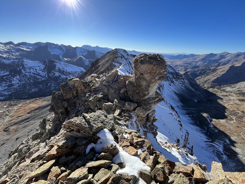 On the ridge between Ajax and Telluride peaks.