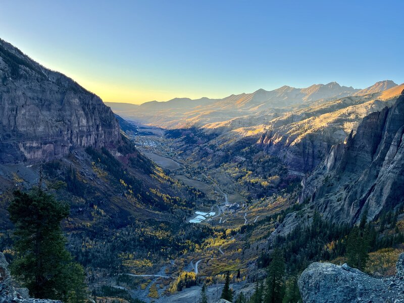 Telluride Valley view from the Black Bear Pass switchbacks.