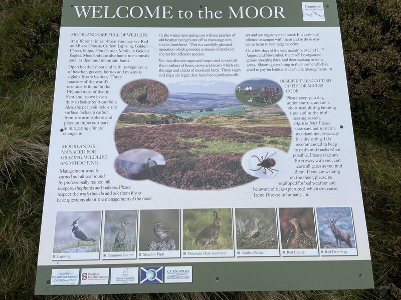 Interpretive sign at Water of Ailnack.