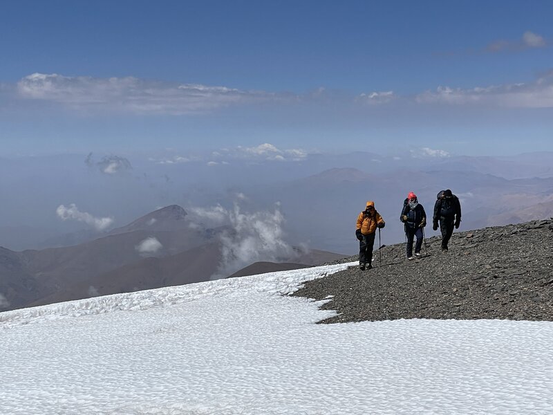 Gradual grade approaching summit.