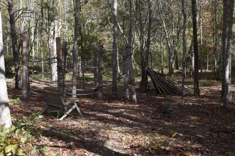 In addition to the story panels, there is an outdoor play area in the woods along the trail where your child can play.  This is a good break in the hike as it is almost 1/2 way from the trailhead.