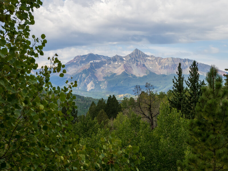 Views of Wilson Peak from trail.