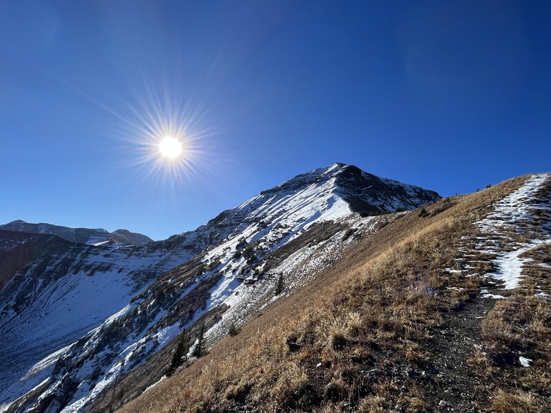 Gaining the ridge for the first time - heading towards Ballard.