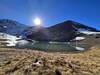 Alpine lake below Wasatch Mountain.