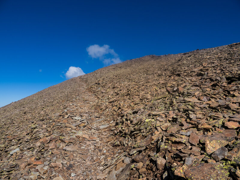 The use trail near the summit of Ajax Peak.