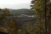 Views of the French Broad River and the Linda and Pete Claussen Bridge from the ridge.