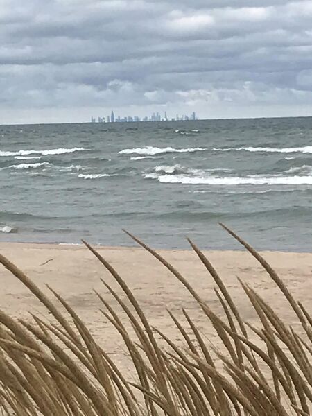 Chicago skyline from the beach.