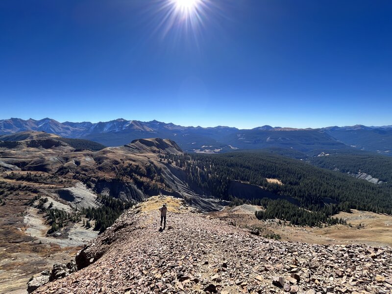 Climbing up to the Cross Mountain ridge.