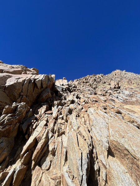 The climb to the saddle below Wilson Peak.