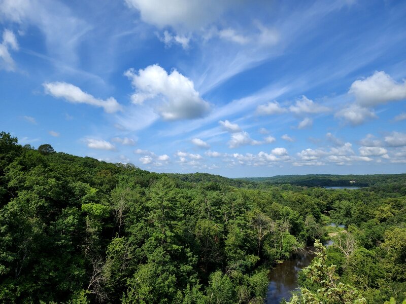 View west from the overlook on the Burkhardt Trail.