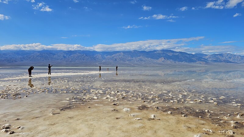 Badwater Basin filled with water.