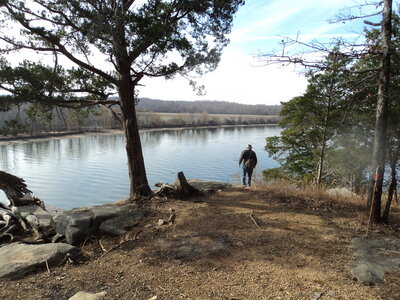 The view upriver from the bluff.
