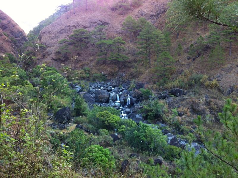 Looking from the bridge up at the Eddet River.