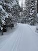 Freshly groomed trail by the BMLT Blues Crew.  Perfect snow conditions.