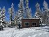 Blues Crew Warming Hut at junction of Wagon Wheel, Bobcat and Pine Marten Trails.