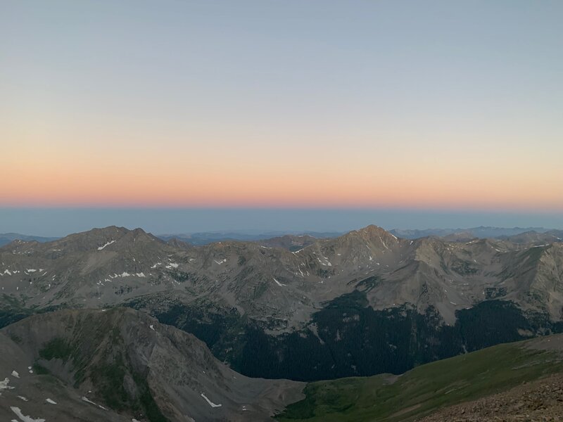 Sunrise on the Missouri Mountain Trail.