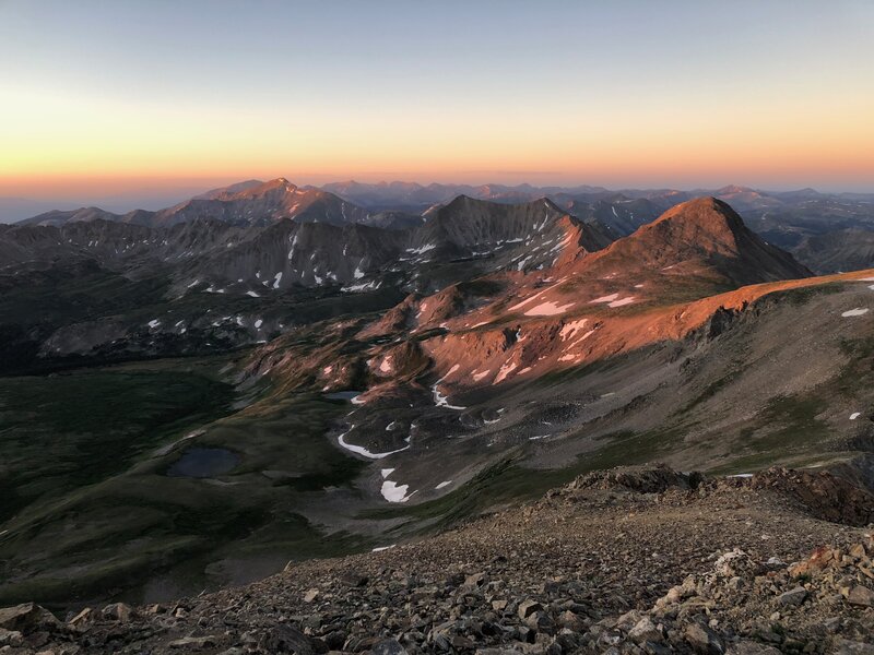 Sun coming up near Missouri's summit.