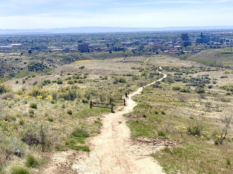Central Ridge Trail and downtown Boise.