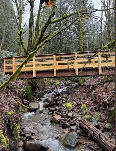 New bridge, new trail connecting Sandy River Park with future Cedar Park - Sandy, Oregon