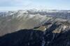 The view from the Jumpoff on a winter day with snow sitting on top of the mountains.