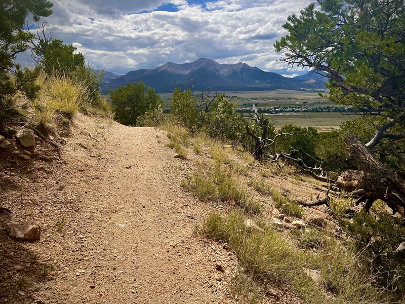 Smooth trail and Mt. Princeton views.