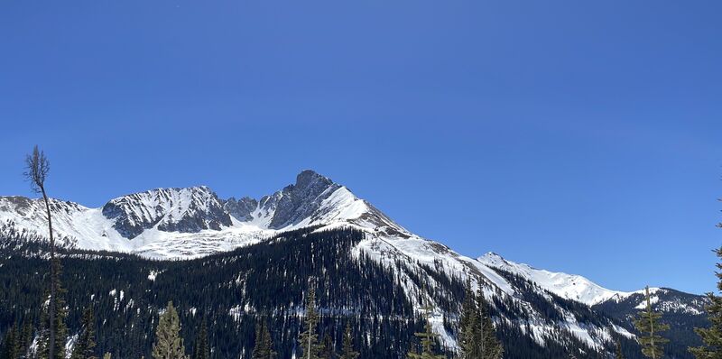 12,490' high Nokhu Crags dominates the landscape.