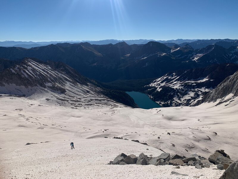 Hiker heading up the Snowmass.