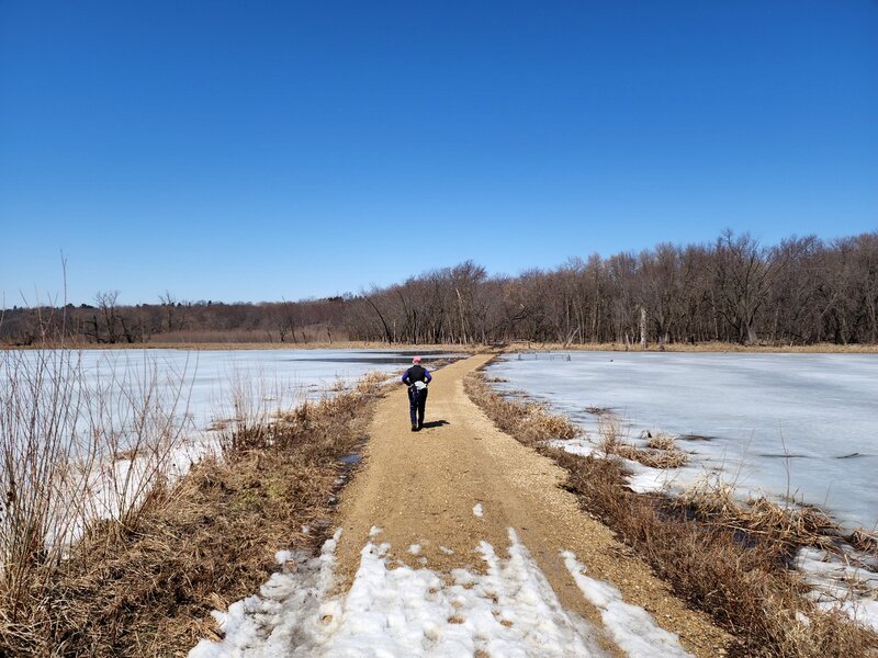 Crossing the causeway in early spring.