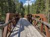 The Million Dollar Bridge - Navigation Trail crosses Hughes Fork, a serious, fast flowing creek in a mini canyon here.