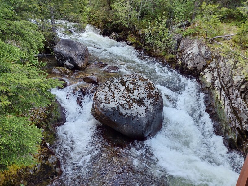 Hughes Fork mini canyon. Seen below the upstream side of the Million Dollar Bridge.